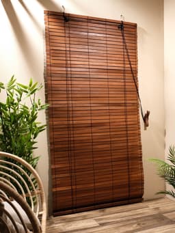 Жалюзи деревянные, 200×100×0.7 см, коричневые