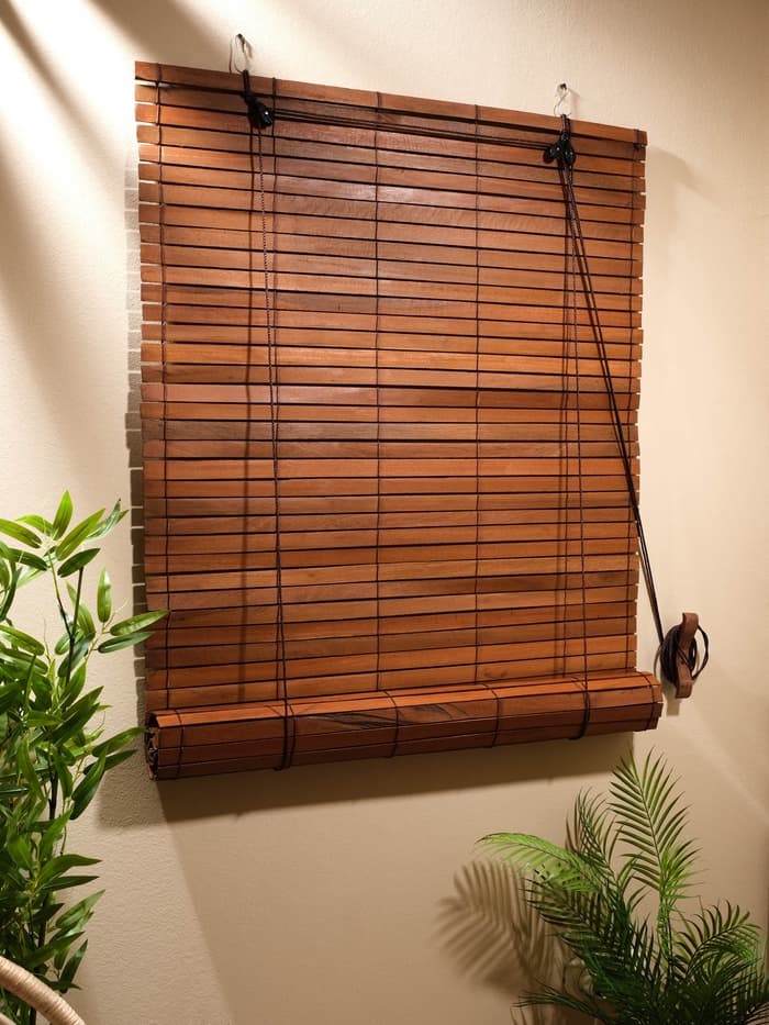 Жалюзи деревянные, 200×100×0.7 см, коричневые