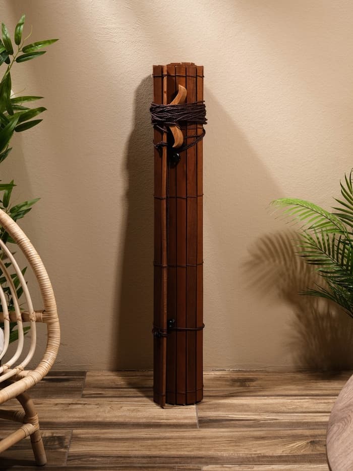 Жалюзи деревянные, 200×100×0.7 см, коричневые