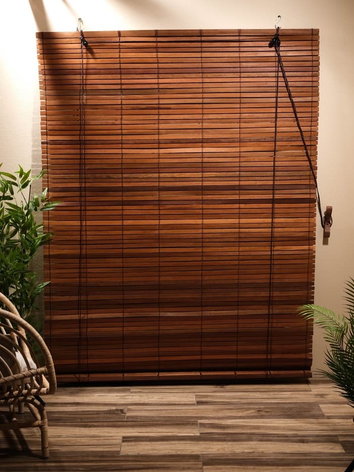 Жалюзи деревянные, 200×150×0.7 см, коричневые