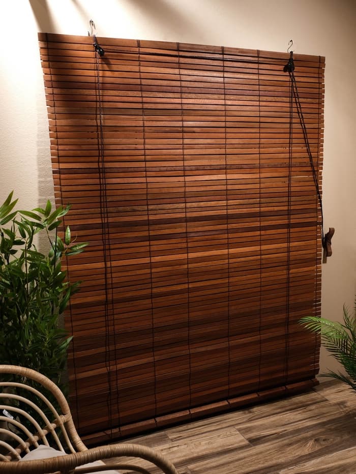 Жалюзи деревянные, 200×150×0.7 см, коричневые