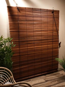 Жалюзи деревянные, 200×150×0.7 см, коричневые