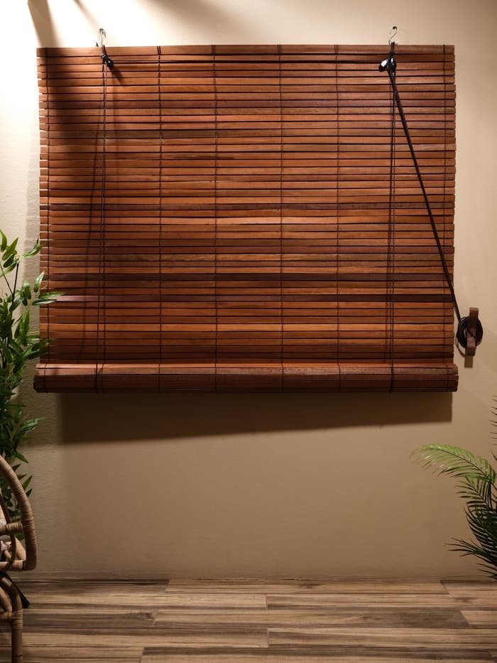 Жалюзи деревянные, 200×150×0.7 см, коричневые