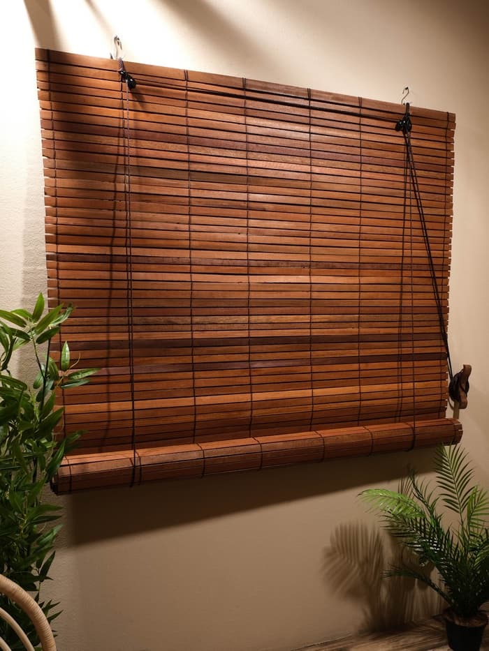 Жалюзи деревянные, 200×150×0.7 см, коричневые