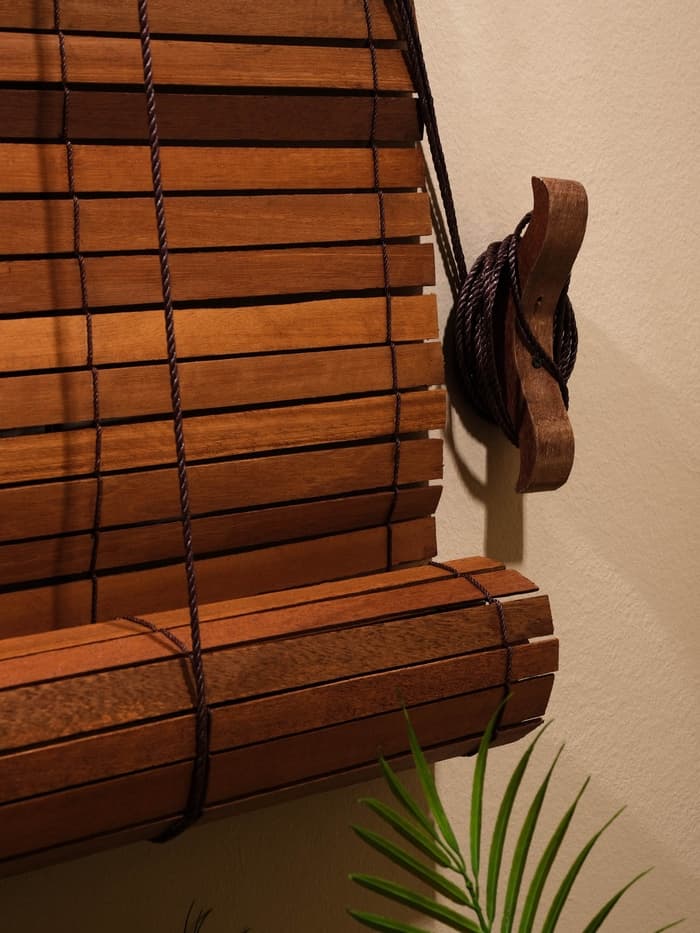 Жалюзи деревянные, 200×150×0.7 см, коричневые
