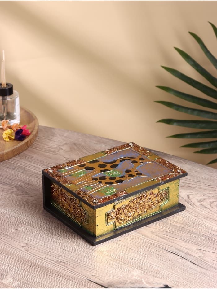 Шкатулка резная «Жирафы», 15×19×7.5 см, МДФ