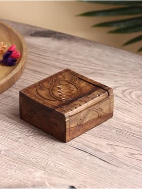 Шкатулка резная «Черепаха», 10×10×5 см, дерево соно