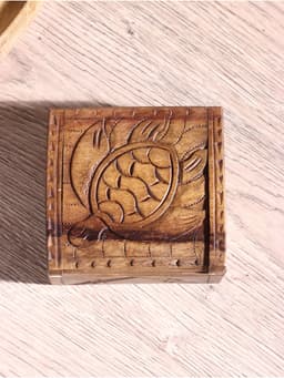 Шкатулка резная «Черепаха», 10×10×5 см, дерево соно