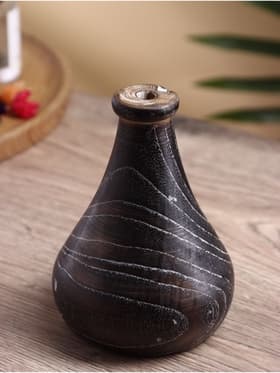 Ваза для сухоцветов «Агата», 11×11×14 см, дерево джати, тёмно-коричневая