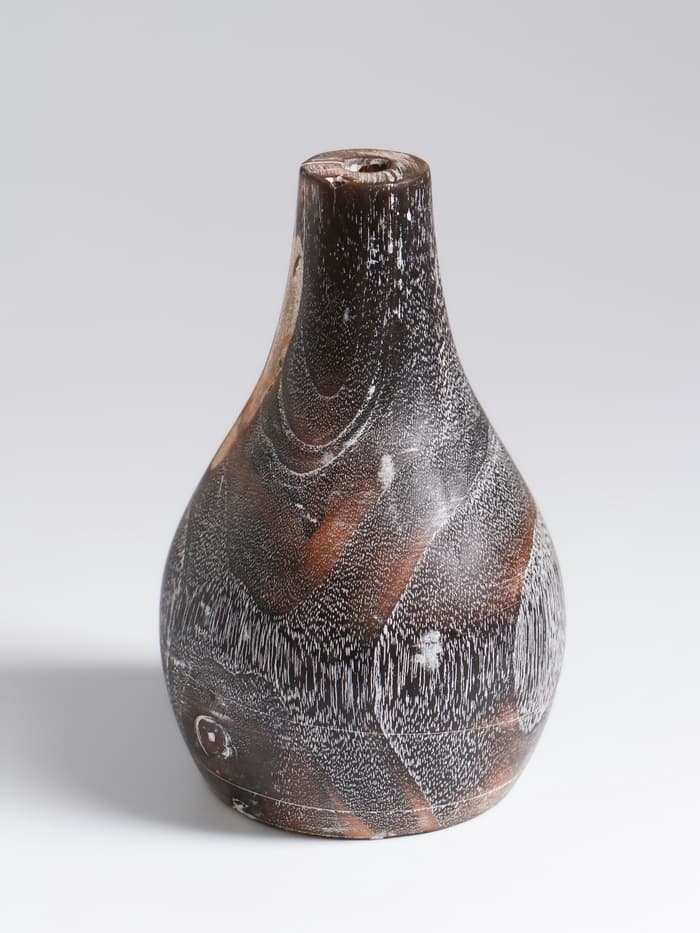 Ваза для сухоцветов «Аделина», 10×10×15 см, дерево джати, тёмно-коричневая