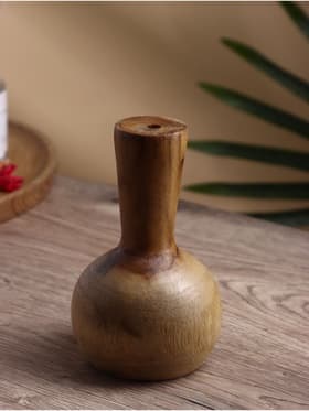 Ваза для сухоцветов «Виолетта», 10×10×15 см, дерево джати, коричневая