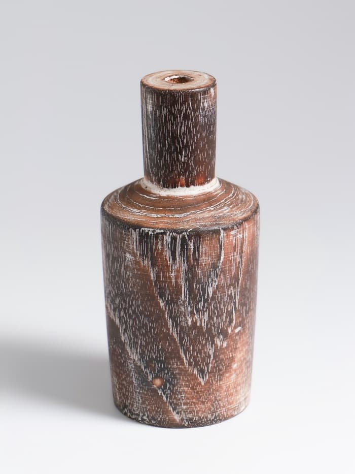 Ваза для сухоцветов «Карго», 7×7×15 см, дерево джати, тёмно-коричневая