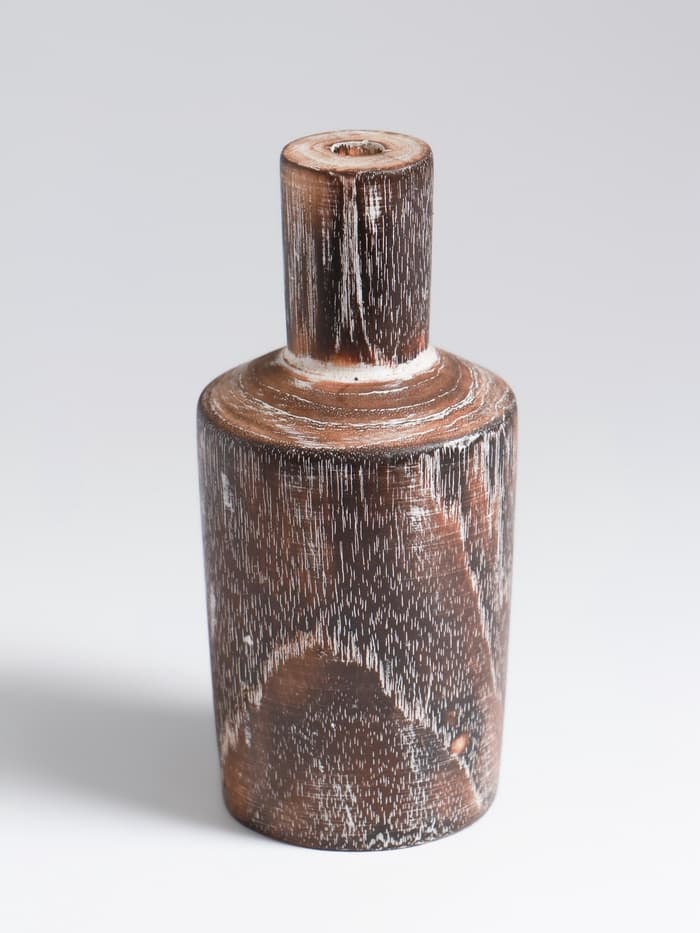 Ваза для сухоцветов «Карго», 7×7×15 см, дерево джати, тёмно-коричневая