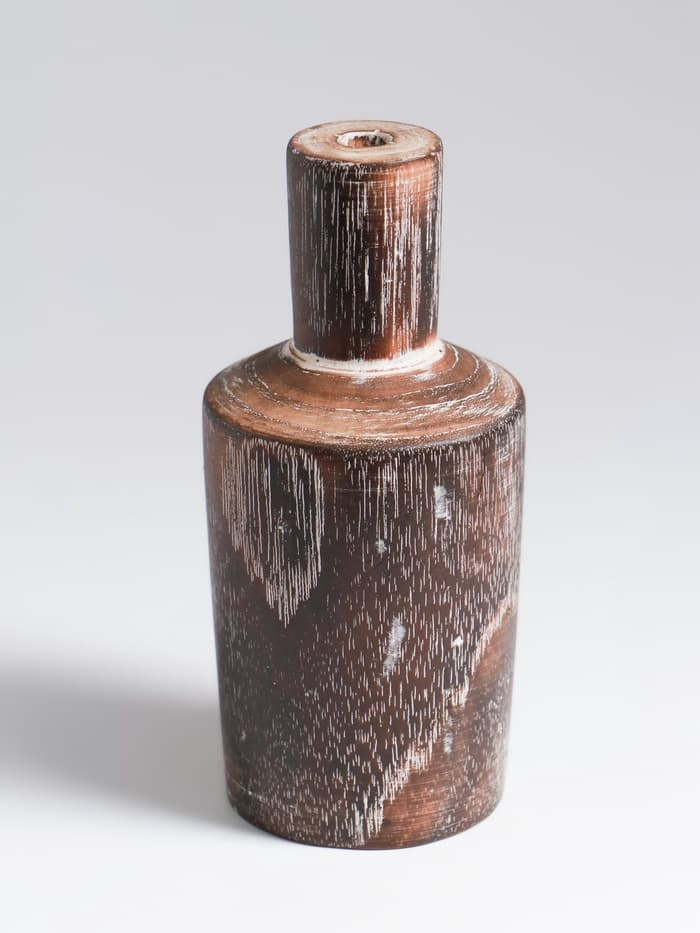 Ваза для сухоцветов «Карго», 7×7×15 см, дерево джати, тёмно-коричневая