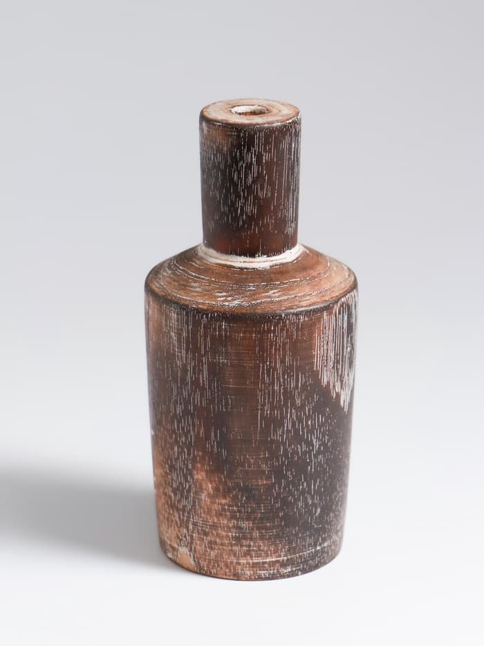 Ваза для сухоцветов «Карго», 7×7×15 см, дерево джати, тёмно-коричневая