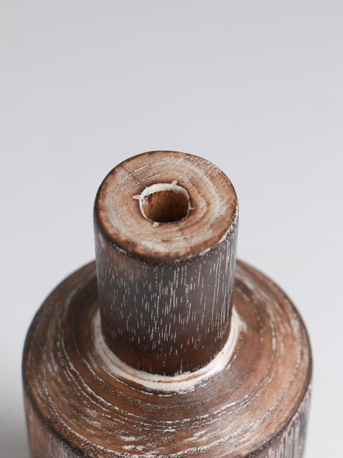 Ваза для сухоцветов «Карго», 7×7×15 см, дерево джати, тёмно-коричневая