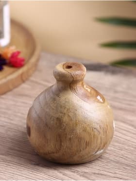 Ваза для сухоцветов «Кута», 10×10×10 см, дерево джати, коричневая