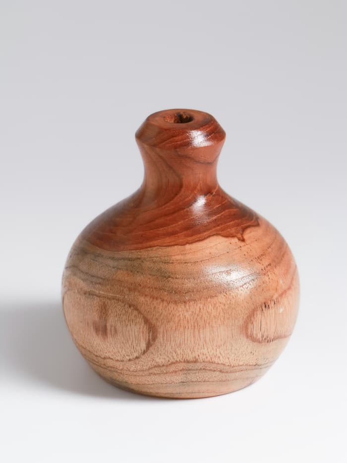 Ваза для сухоцветов «Кута», 10×10×10 см, дерево джати, коричневая