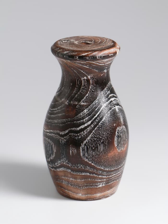 Ваза для сухоцветов «Милена», 8×8×15 см, дерево джати, тёмно-коричневая