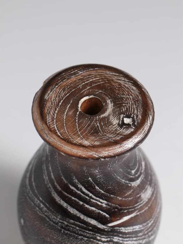 Ваза для сухоцветов «Милена», 8×8×15 см, дерево джати, тёмно-коричневая