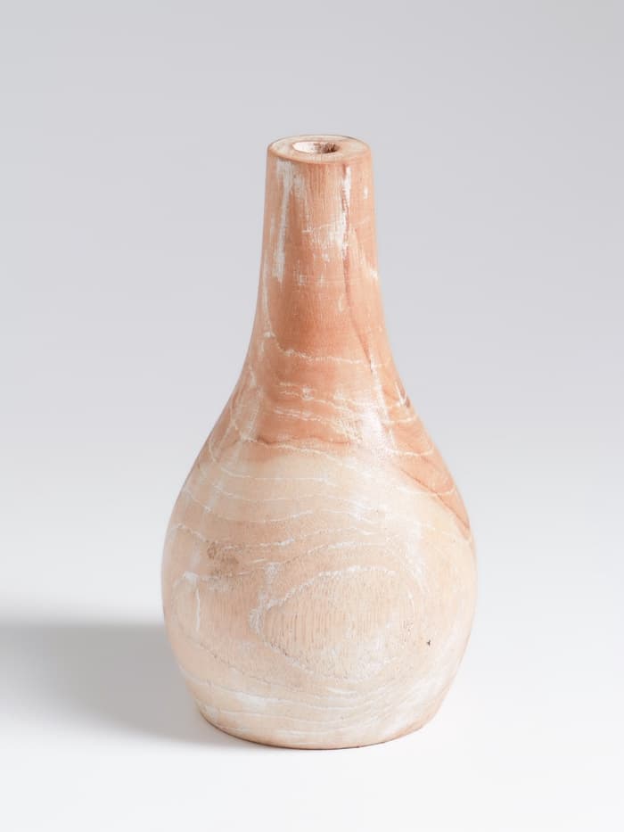 Ваза для сухоцветов «Мистра», 8×8×16 см, дерево джати, бежевая