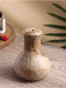 Ваза для сухоцветов «Сильва», 11×11×15 см, дерево джати, бежевая