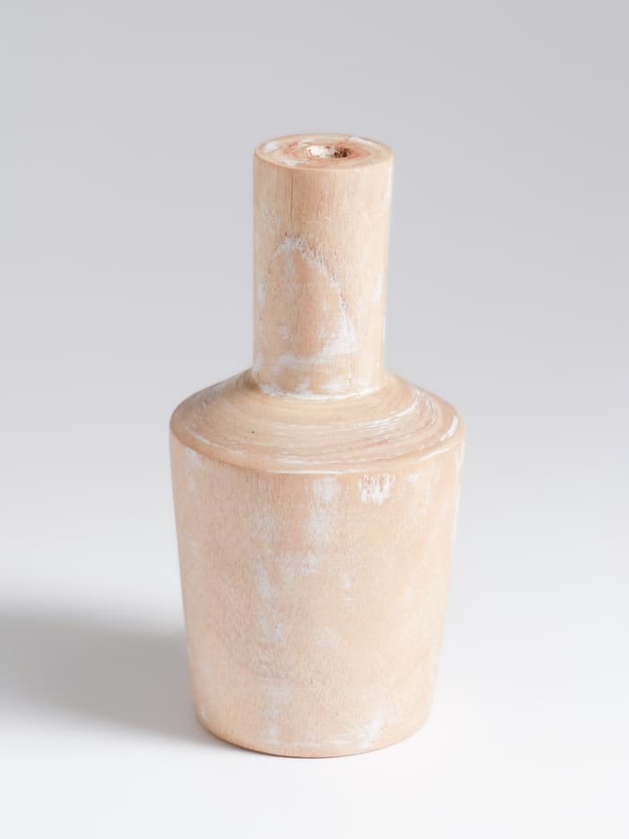 Ваза для сухоцветов «Соренто», 8×8×15 см, дерево джати, бежевая