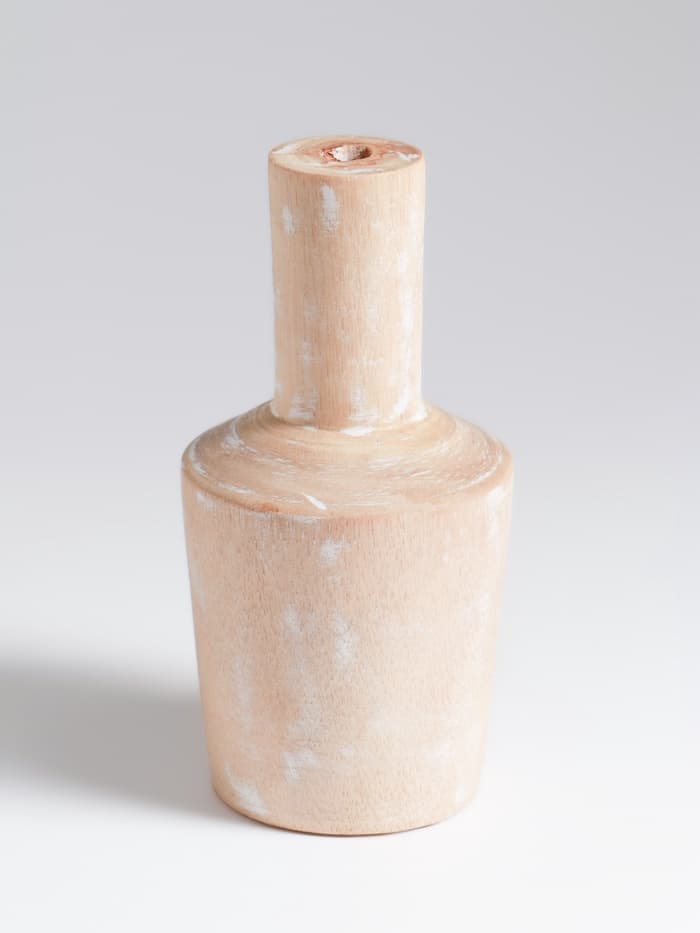 Ваза для сухоцветов «Соренто», 8×8×15 см, дерево джати, бежевая