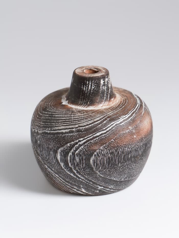 Ваза для сухоцветов «Терра», 11×11×10 см, дерево джати, тёмно-коричневая