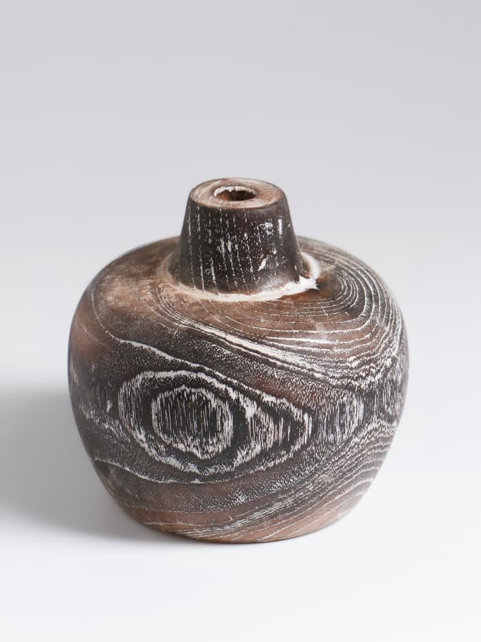 Ваза для сухоцветов «Терра», 11×11×10 см, дерево джати, тёмно-коричневая