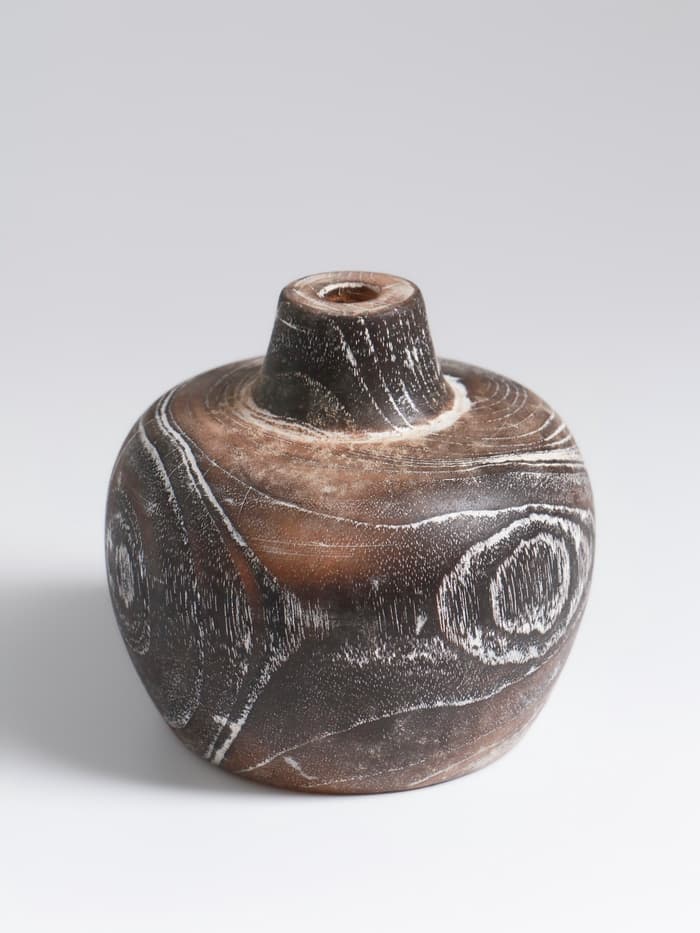 Ваза для сухоцветов «Терра», 11×11×10 см, дерево джати, тёмно-коричневая