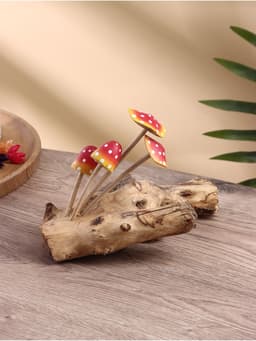 Сувенир «Коряга с грибочками», 30×10×17 см, дерево албезия