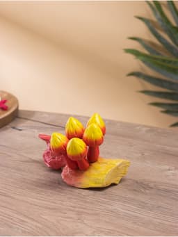 Сувенир «Коряга с грибочками», 20×10×10 см, дерево Камал, красно-жёлтый