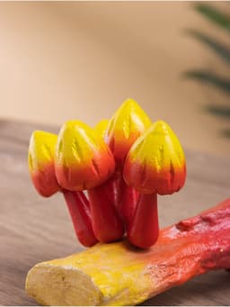 Сувенир «Коряга с грибочками», 20×10×10 см, дерево Камал, красно-жёлтый