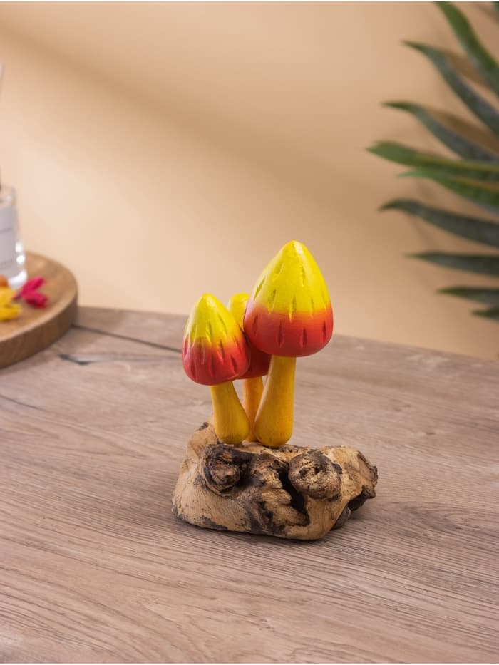 Сувенир «Грибочки», 14×8×15 см, дерево, красно-жёлтый