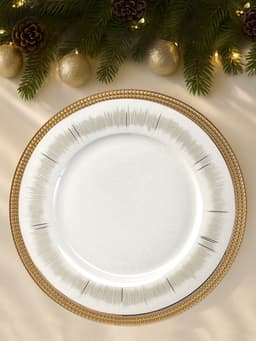 Тарелка WY Golden rays, d=27 см, фарфор, белая