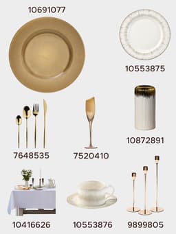 Тарелка WY Golden rays, d=27 см, фарфор, белая