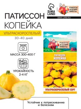 Семена Патиссон «Копейка» 0.6 г, «Рецепты дедушки Никиты»