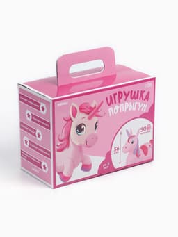 Попрыгун ZABIAKA «Единорог», 51×25×50 см, розовый