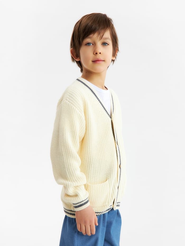 Кардиган детский KAFTAN, размер 36 (134-140 см), молочный