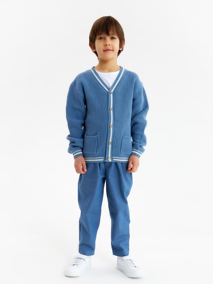 Кардиган детский KAFTAN, размер 30 (98-104 см), синий