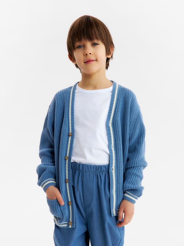 Кардиган детский KAFTAN, размер 30 (98-104 см), синий