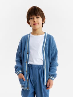 Кардиган детский KAFTAN, размер 30 (98-104 см), синий