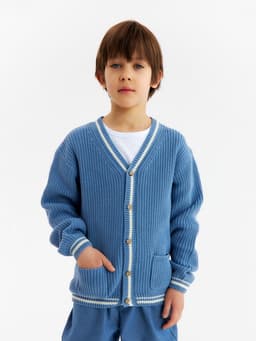 Кардиган детский KAFTAN, размер 32 (110-116 см), синий