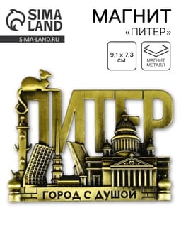 Магнит «Питер», 9.1×7.3 см
