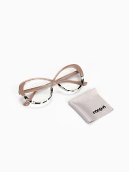 Очки женские имиджевые, прозрачные, дужка 14.2 см, ширина 14.1 см, линза 5.4×6.9 см