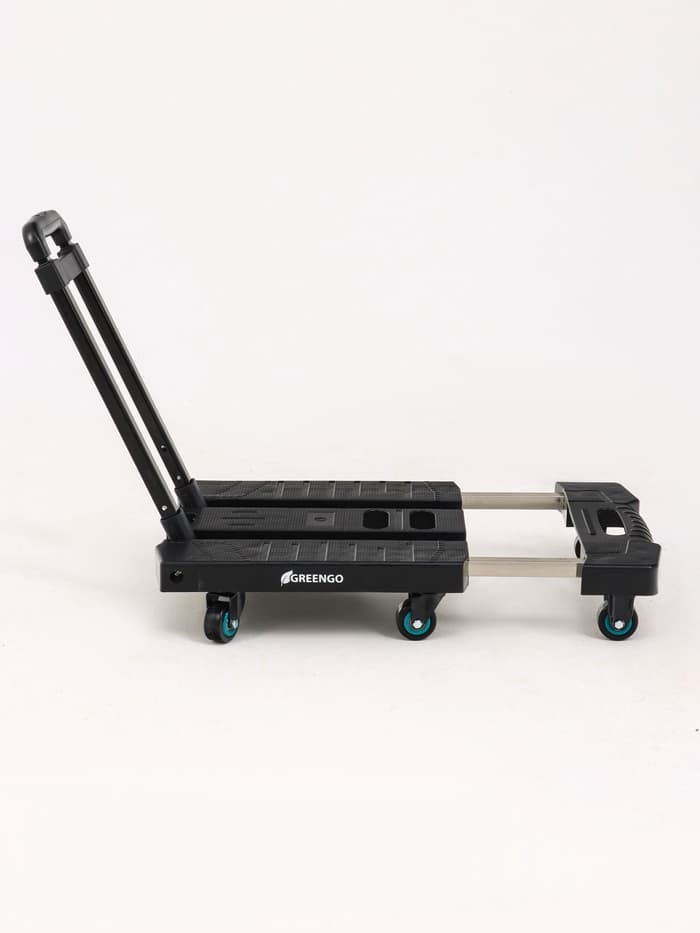 Тележка складная с раздвижной платформой, для перевозки грузов, нагрузка до 100 кг, телескопическая ручка, пластик, Greengo