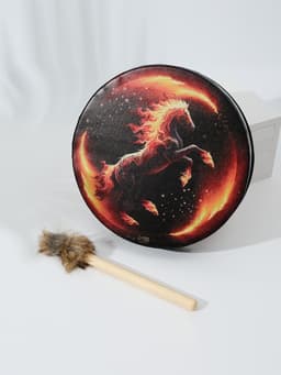 Шаманский бубен «Огненный конь», музыкальный инструмент, с колотушкой, 5×25×25 см