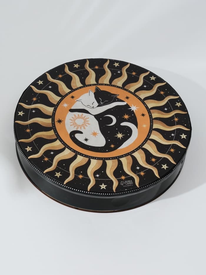 Шаманский бубен «Коты Таро», музыкальный инструмент, с колотушкой, 5×25×25 см