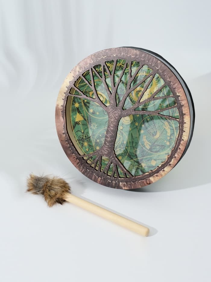 Шаманский бубен «Денежная карта», музыкальный инструмент, с колотушкой, 5×25×25 см